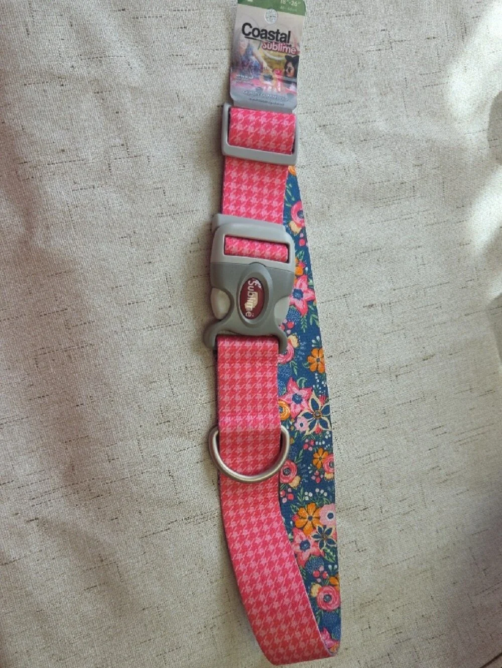 Coastal Pink Floral Dog Collar